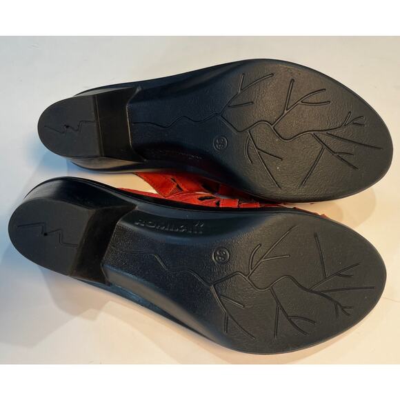 ROMIKA Womens 38 RED LEATHER SLIDE SANDAL Mule Strappy US 7 - Picture 6 of 8